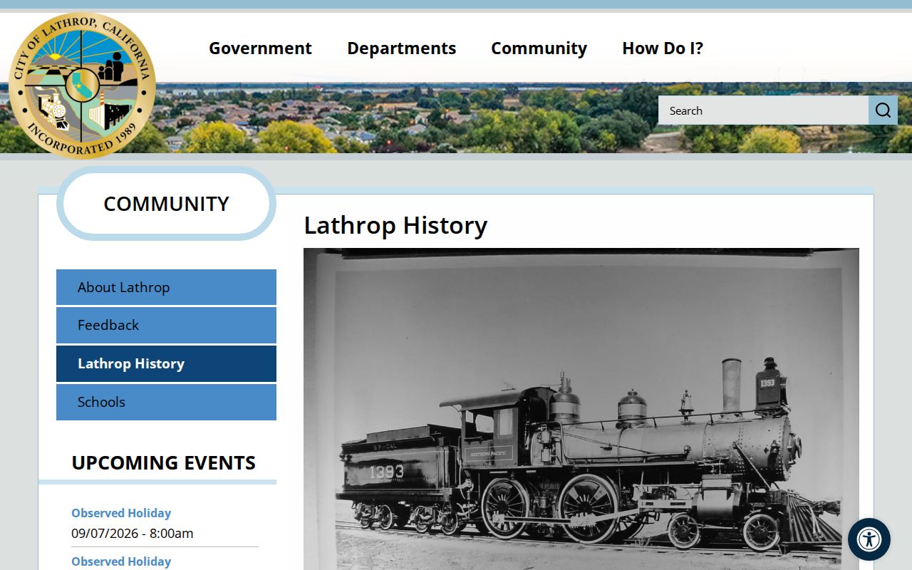 Lathrop neighbors local history and city boundary context