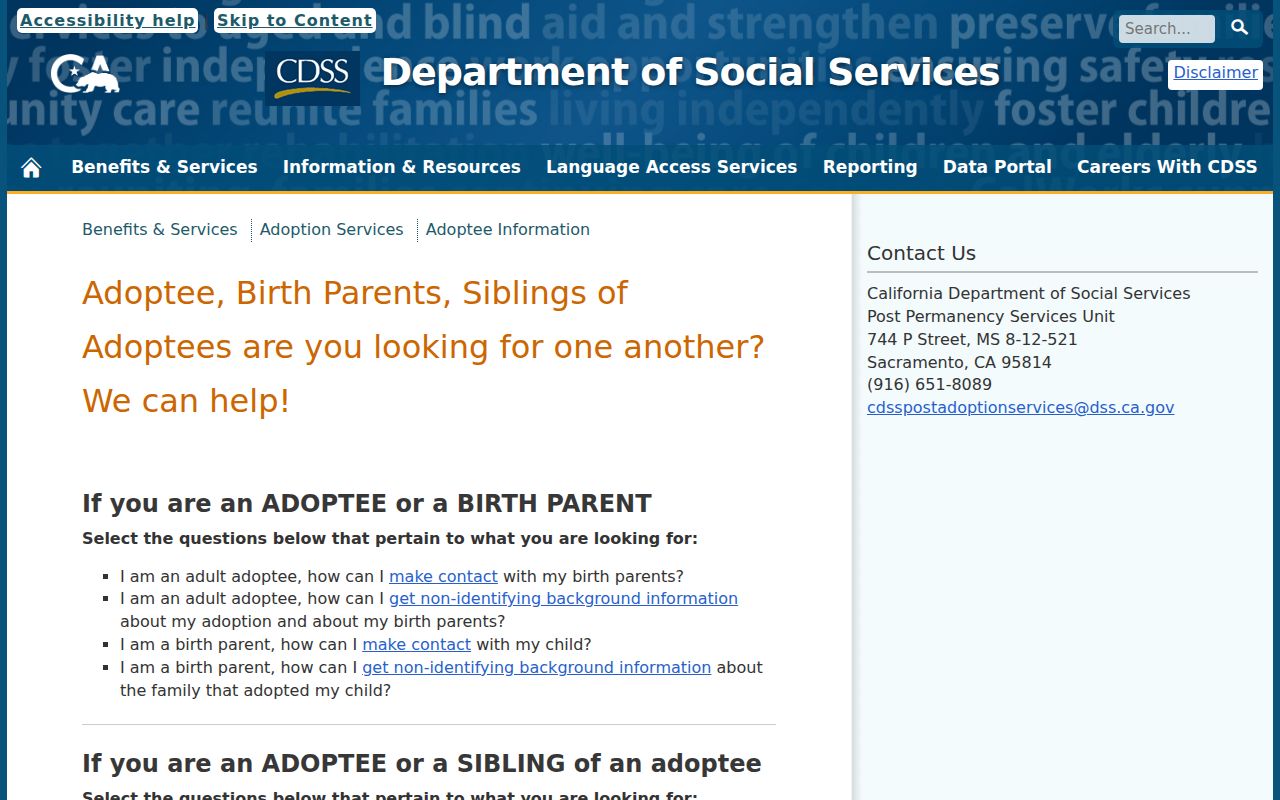 Lathrop previous residents California adoption information pathway