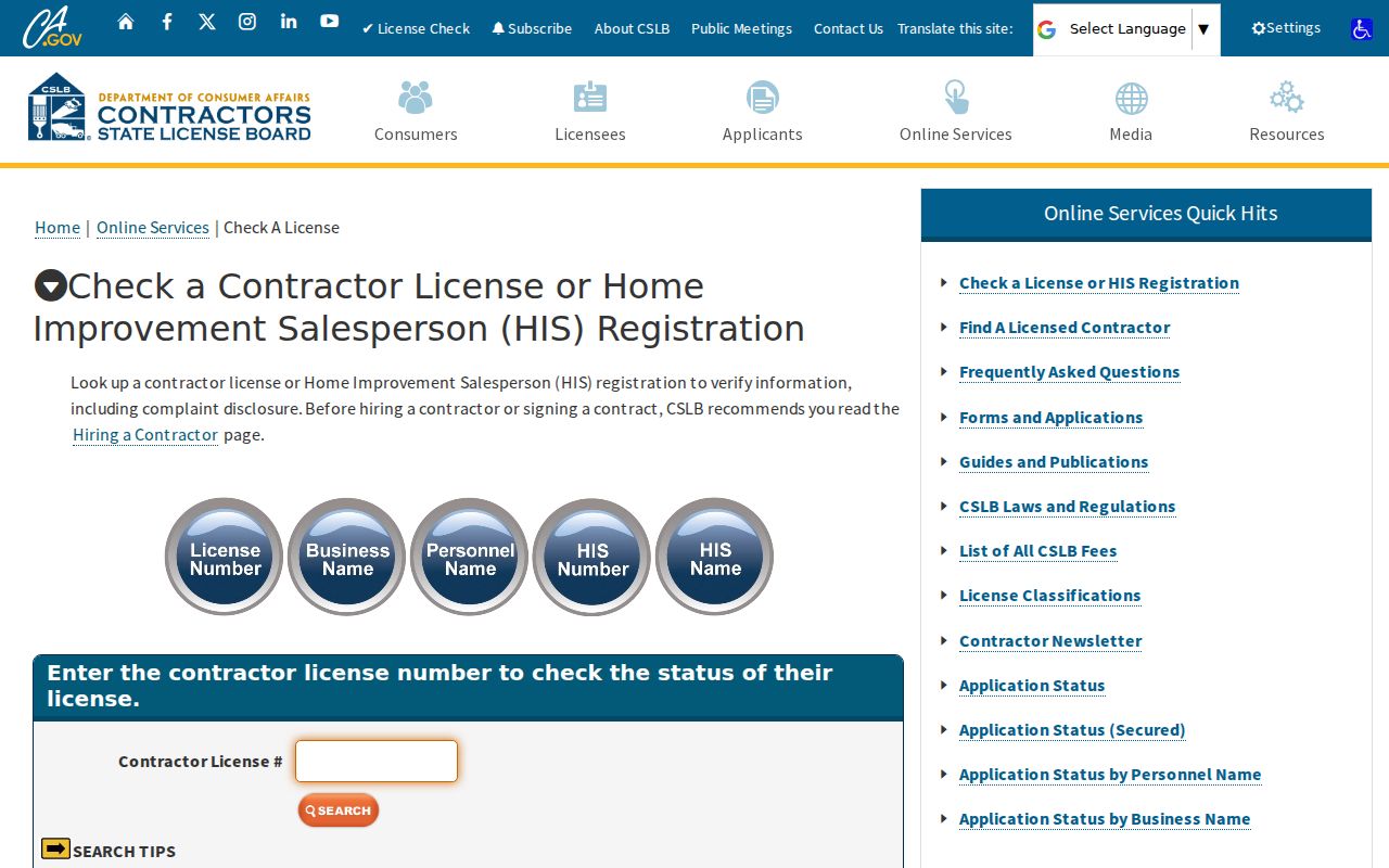 Lathrop ZIP code directory contractor license search